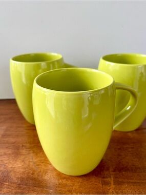 Set of 3 Dansk Classic Fjord Apple Green Coffee Tea 12 Oz Mugs